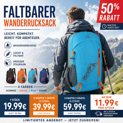 🔥🎁 2+1 GRATIS!!🥳 💞 50K+ VERKAUFT! ⚡🎒 Faltbarer wasserdichter Campingrucksack