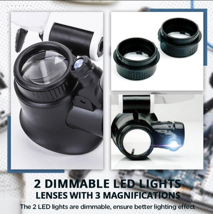 👓 50% RABATT! 🔍 LED-Lupenbrille – 23-fache Vergrößerung, Hell & Handsfrei für Präzisionsarbeiten ✨