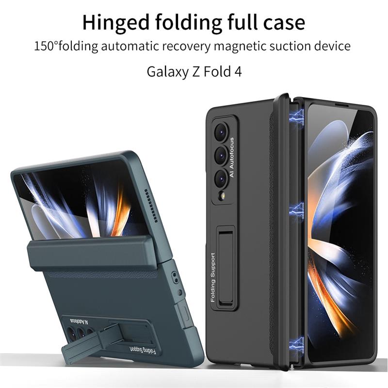 Adecuado para la cubierta del teléfono celular Samsung Fold 3/Fold 4 con una bisagra plana y una lente galvanizada plegable