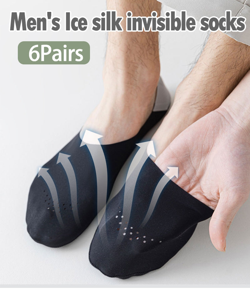 ¡6 par! Calcetines antideslipse de seda de hielo transpirable