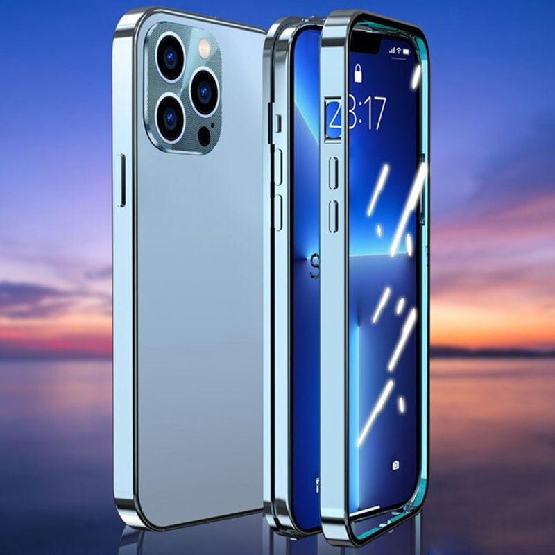 Pousbo® Matt Metal Frame Buckle Phone Case voor iPhone