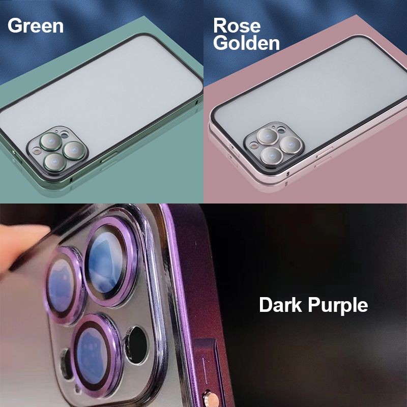 Pousbo® Matt Metal Frame Buckle Phone Case voor iPhone