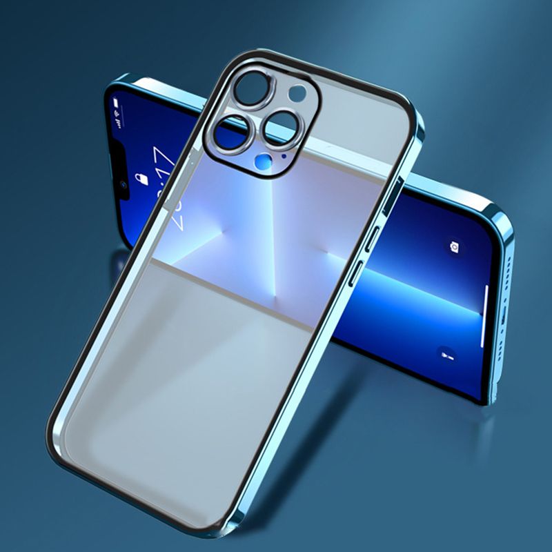 Pousbo® Matt Metal Frame Buckle Phone Case voor iPhone