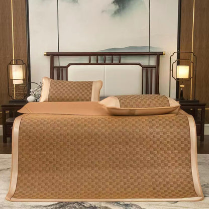 Summer Silk Rattan Mat de ratán Reta de 3 piezas