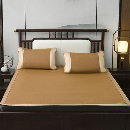 Summer Ice Silk Rattan Mat Bed Sheet 3-Piece Set
