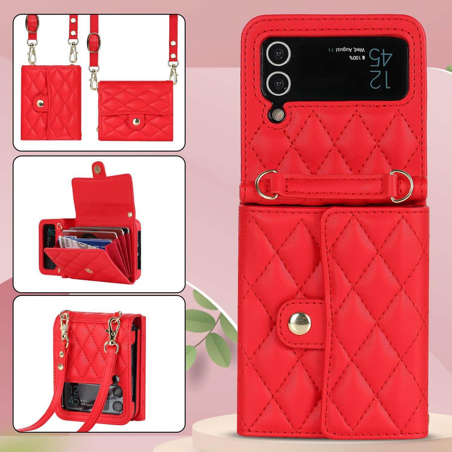 Una borsa a tracolla per il telefono cellulare pieghevole per Samsung Zflip4