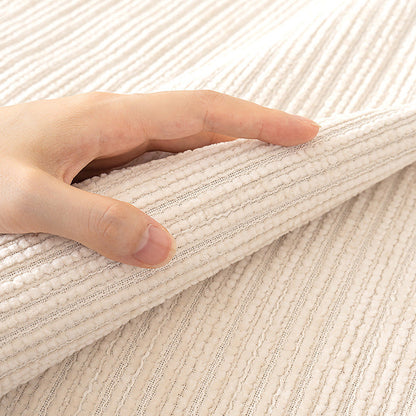 Pousbo®sofabezug laget av chenille stoff med fiskebeinmønster