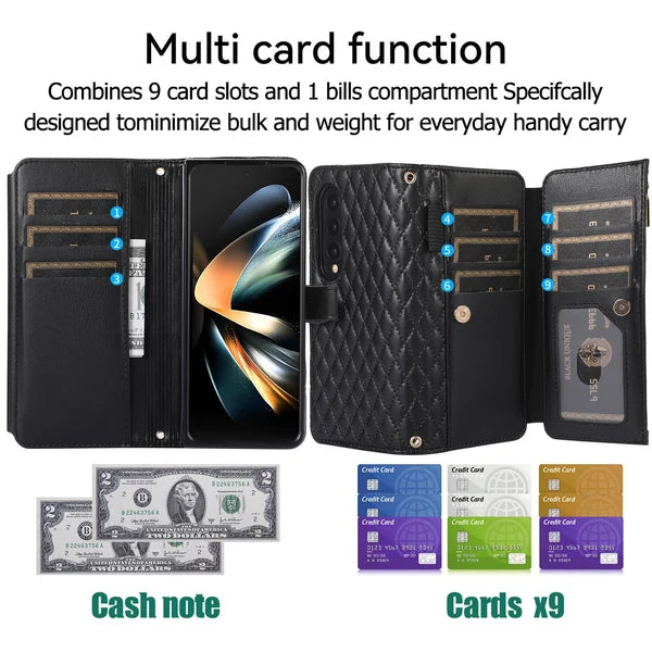 Borsa a tracolla quadrata con funzione pieghevole per Samsung Galaxy