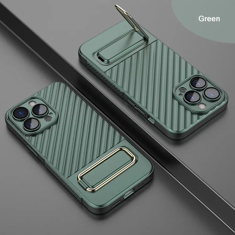 Metallisk usynlig stand mobiltelefonveske for iPhone