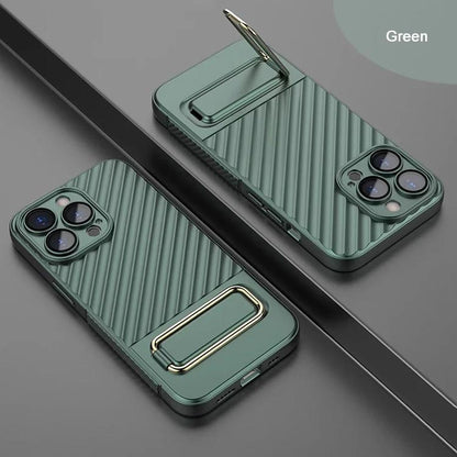 Metallisk usynlig stand mobiltelefonveske for iPhone