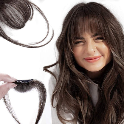 Klipp i ponni 100% ekte hårforlengelser Air Bangs