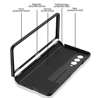 Adecuado para la cubierta del teléfono celular Samsung Fold 3/Fold 4 con una bisagra plana y una lente galvanizada plegable