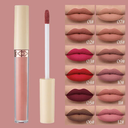 Pousbo® 12 Farben Samtmatter flüssiger Lippenstift