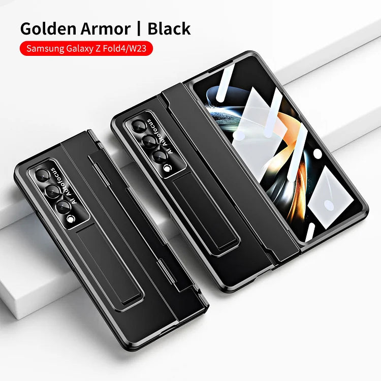 Adecuado para la cubierta del teléfono celular Samsung Fold 3/Fold 4 con una bisagra plana y una lente galvanizada plegable