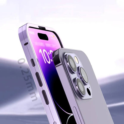 Couverture de téléphone mobile à double face en alliage de titane et verre pour iPhone 13/14