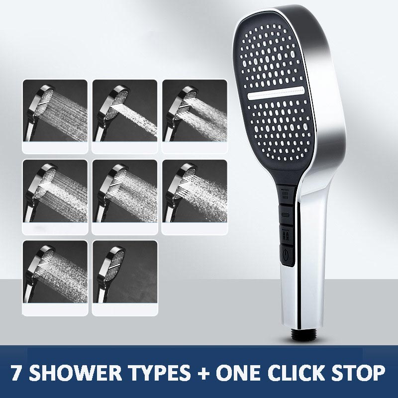 Large square and printed shower head at 8 speeds