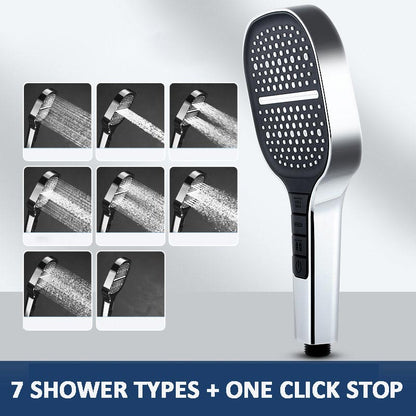 Large square and printed shower head at 8 speeds