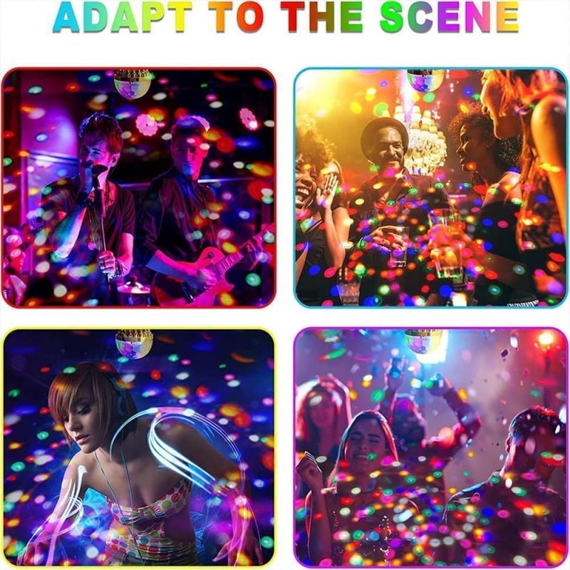 💥Stor nyårsrea 49% RABATT💥 Färgglad roterande discokula