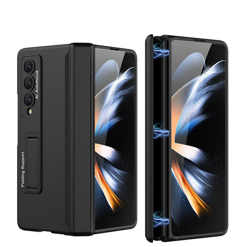 Adecuado para la cubierta del teléfono celular Samsung Fold 3/Fold 4 con una bisagra plana y una lente galvanizada plegable