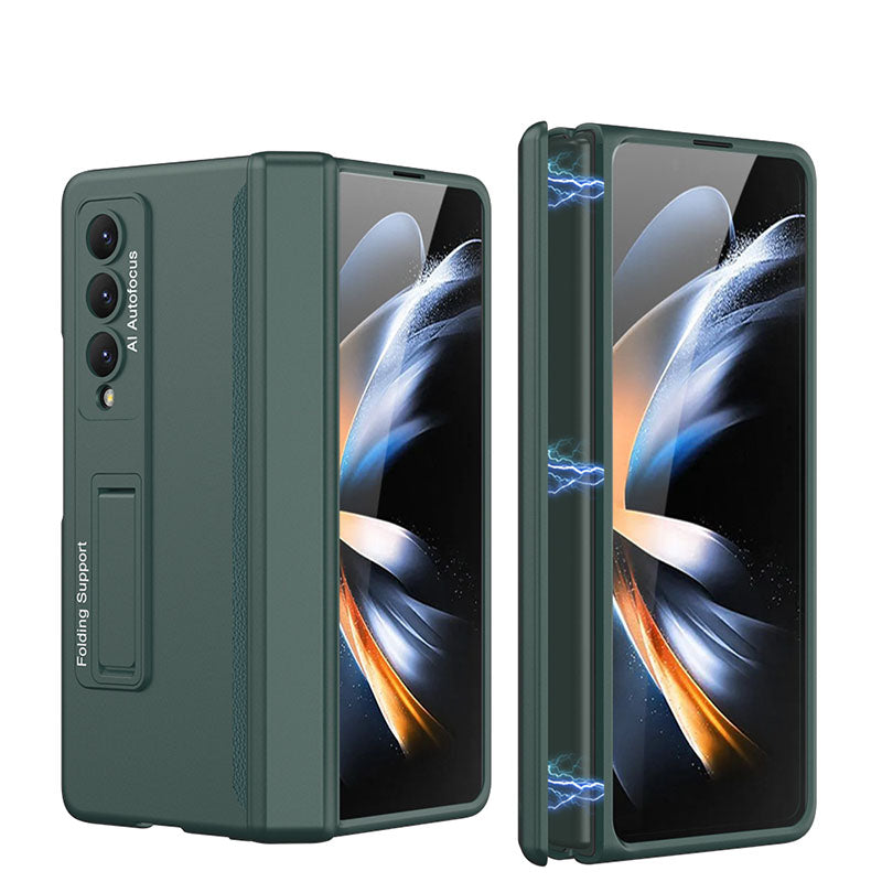 Adecuado para la cubierta del teléfono celular Samsung Fold 3/Fold 4 con una bisagra plana y una lente galvanizada plegable