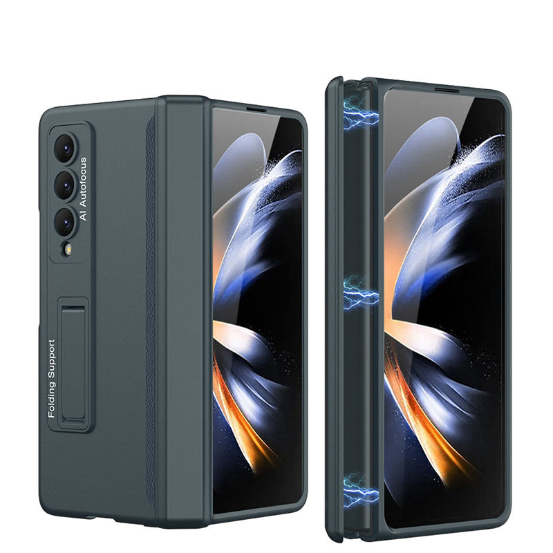 Adecuado para la cubierta del teléfono celular Samsung Fold 3/Fold 4 con una bisagra plana y una lente galvanizada plegable