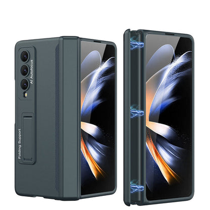 Adecuado para la cubierta del teléfono celular Samsung Fold 3/Fold 4 con una bisagra plana y una lente galvanizada plegable