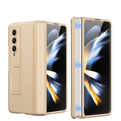 Adecuado para la cubierta del teléfono celular Samsung Fold 3/Fold 4 con una bisagra plana y una lente galvanizada plegable