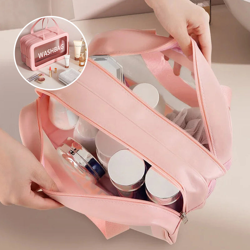 Bolsa cosmética con gran capacidad de separación seca y húmeda