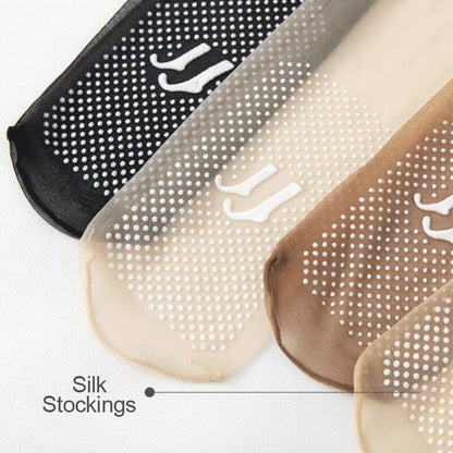 Ikke -sklip, usynlige krystall silkesokker