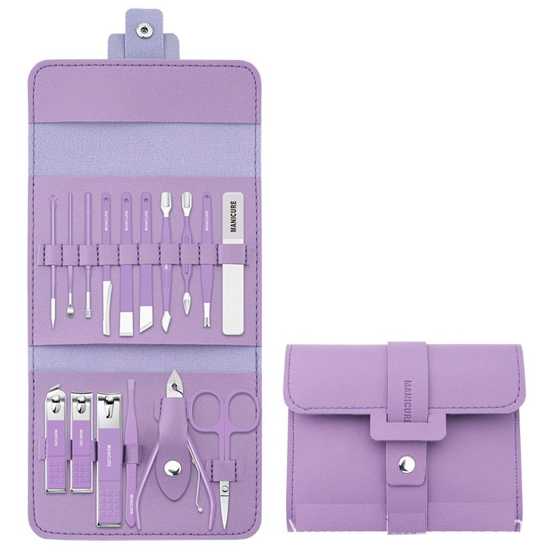 Juego de cuidado de uñas de 16 piezas (diez colores)