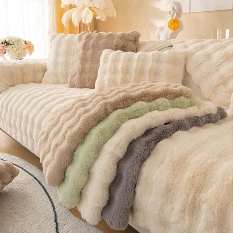 Softaschoner fatto di peluche di coniglio addensato