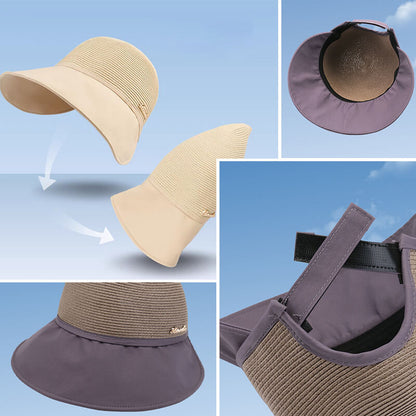 Cappello per la protezione solare femminile con grande morsetto per viaggi in spiaggia in estate