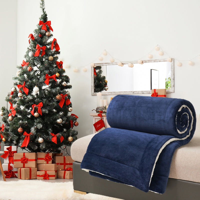 🎁Vintergave🎁 Dobbelt lags tykkere lammeplysjteppe