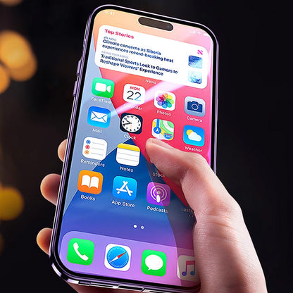 Case de teléfonos móviles de vidrio de doble cara anti-Peep con un marco de metal magnético para iPhone