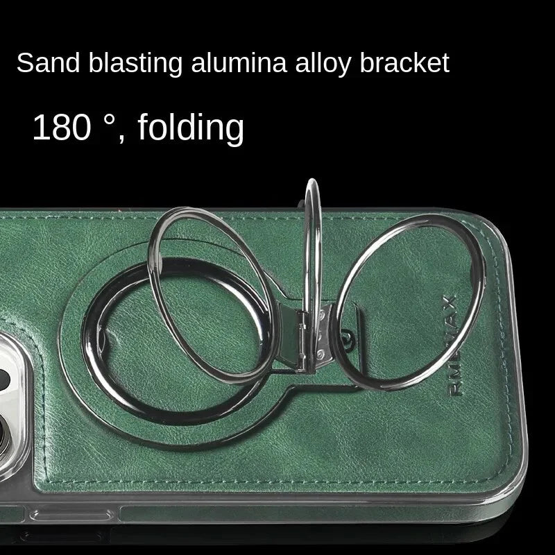 Luxe lederen omslag met onzichtbare standaard voor de iPhone