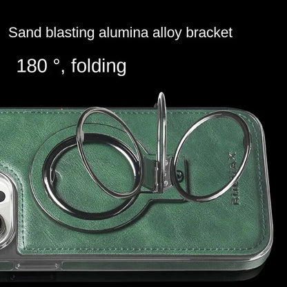 Luxe lederen omslag met onzichtbare standaard voor de iPhone