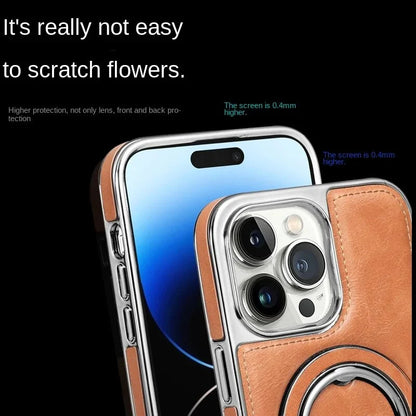Luxe lederen omslag met onzichtbare standaard voor de iPhone