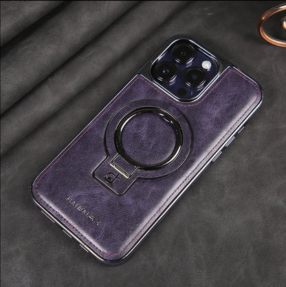 Luxe lederen omslag met onzichtbare standaard voor de iPhone