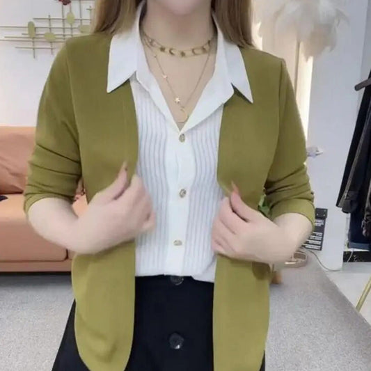 🎁[Regalo perfetto] Maglia da donna in due pezzi realizzata in maglia artificiale: eleganza e comfort in uno