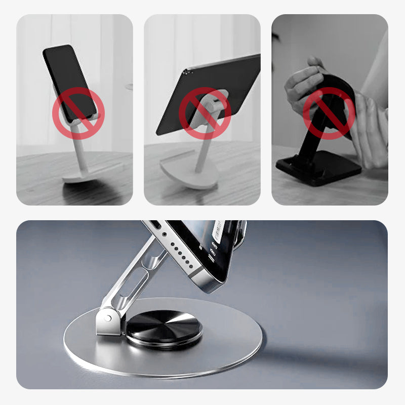 Porte-métal rotatif à 360 degrés et pliable pour téléphone et tablette