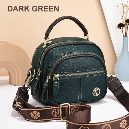 Classic multifunctional compartments adjustable width shoulder strap-PU leather crossbody bag