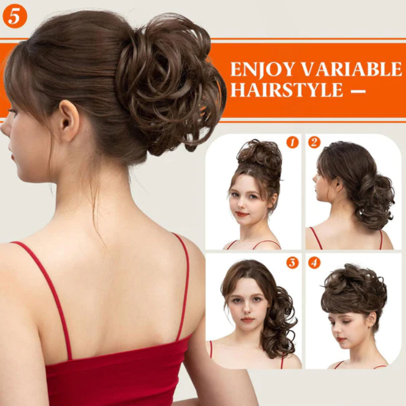 Clip de peine lateral desordenado en el accesorio para el cabello del moño