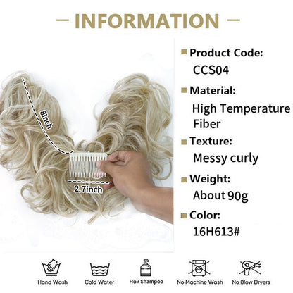Clip de peine lateral desordenado en el accesorio para el cabello del moño