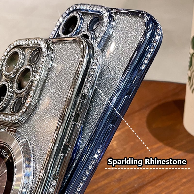 ✨Магнетна футрола за прстен са блиставим дијамантима за iPhone