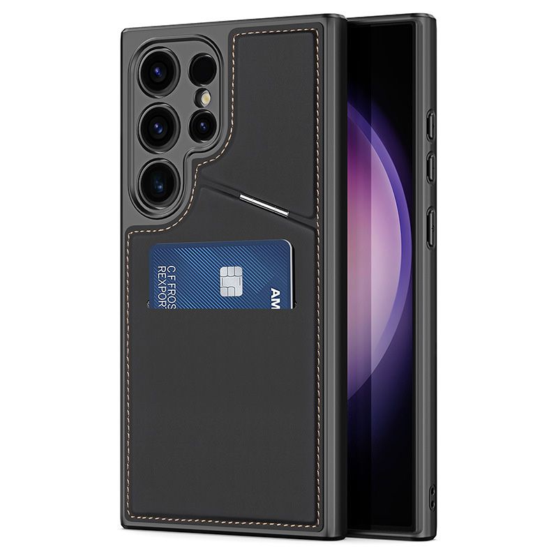 Couverture de téléphone portable RFID magnétique de luxe en cuir avec support de carte et support pour Samsung