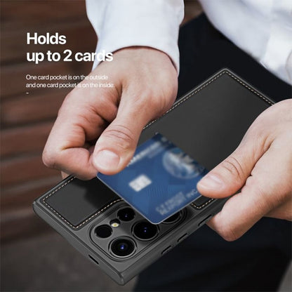 Couverture de téléphone portable RFID magnétique de luxe en cuir avec support de carte et support pour Samsung