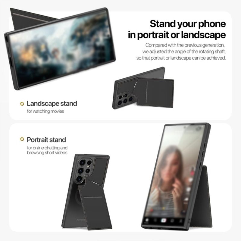 Couverture de téléphone portable RFID magnétique de luxe en cuir avec support de carte et support pour Samsung