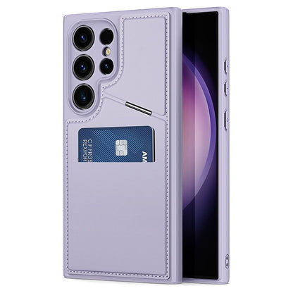 Couverture de téléphone portable RFID magnétique de luxe en cuir avec support de carte et support pour Samsung
