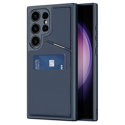 Couverture de téléphone portable RFID magnétique de luxe en cuir avec support de carte et support pour Samsung