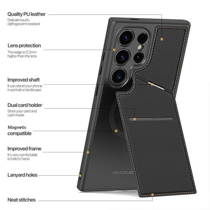Couverture de téléphone portable RFID magnétique de luxe en cuir avec support de carte et support pour Samsung
